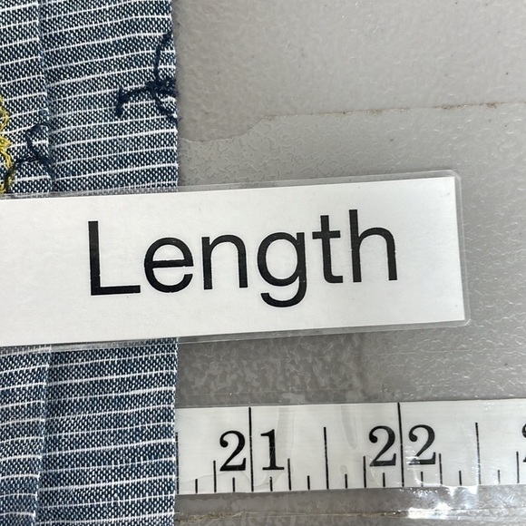 White Stuff Skirt Blue White Stripes Floral Embroidered Size 8 - Picture 9 of 12